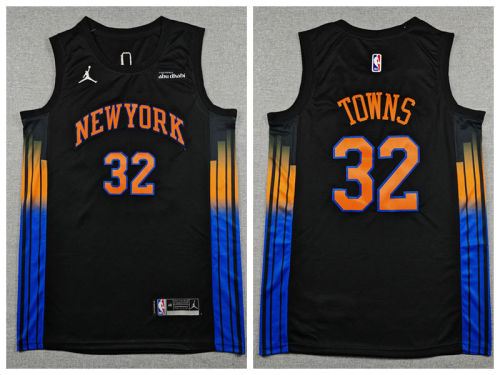 Jordan New York Knicks 32 Karl-anthony Towns Basketball Jersey Navy Blue