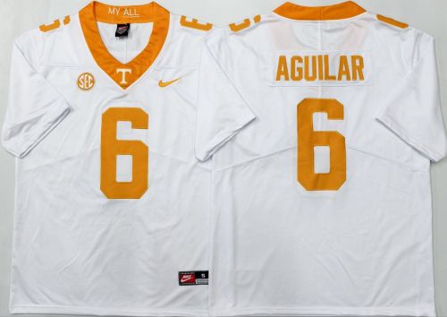 Tennessee Volunteers 6 Joey Aguilar Coolege Football Jersey Limited White