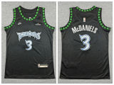 Youth Minnesota Timberwolv 3 Jaden McDaniels Basketball Jersey Black Retro
