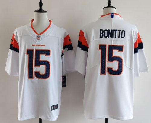 Denver Broncos 15 Nik Bonitto Football Jersey Limited White