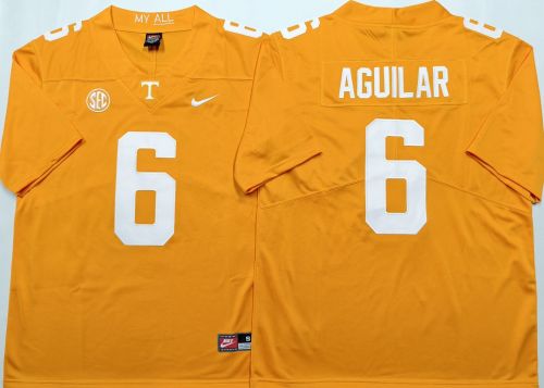 Tennessee Volunteers 6 Joey Aguilar Coolege Football Jersey Limited Orange