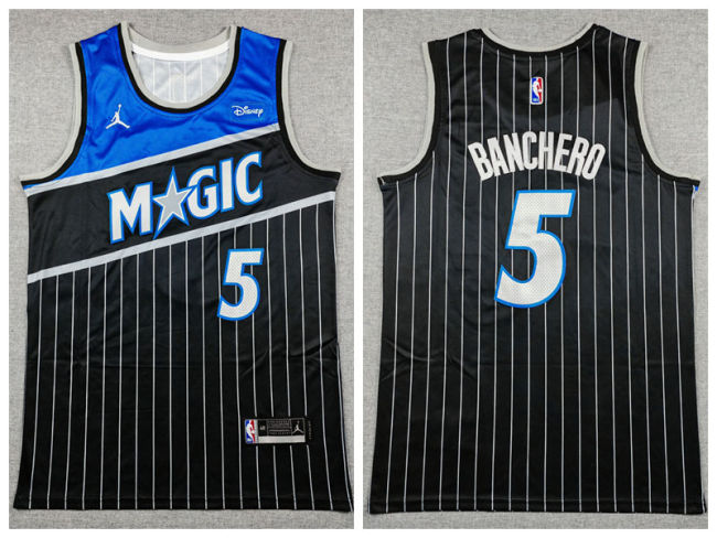 Orlando Magic 5 Paolo Banchero Basketball Jersey Black