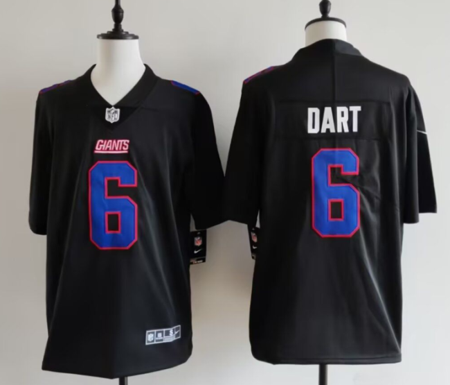 New York Giants 6 Jaxson Dart Football Jersey Legend Black