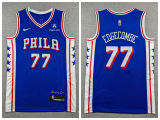 Philadelphia 76ers 77 Vj Edgecombe Basketball Jersey Blue