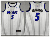 Orlando Magic 5 Paolo Banchero Basketball Jersey White stripes