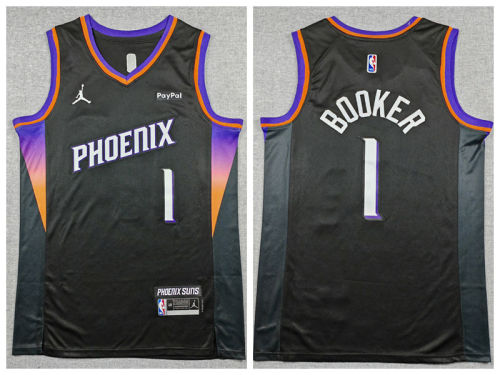 Jordan Feinikesi suns 1 Devin Booker Basketball Jersey Black
