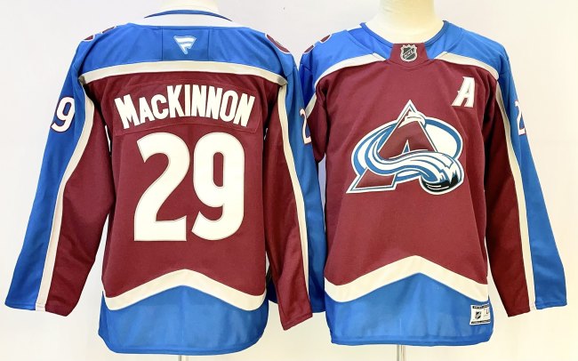 Youth Fanatics Colorado Avalanche 29 Nathan MacKinnon Ice Hockey Jersey Red