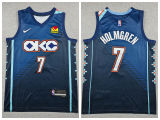 Oklahoma City Thunde 7 Chet Holmgren Basketball Jersey City Edition