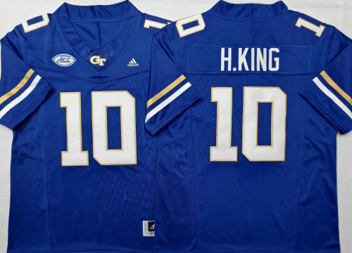 Georgia Tech 10 Haynes King College Football Jersey Blue Three Dynasties