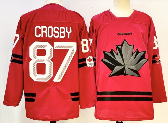 Canada 87 Sidney Crosby Ice Hockey Jersey Red Olympic Games
