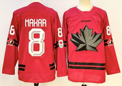 Canada  8 Cale Makar Ice Hockey Jersey Red Olympic Games