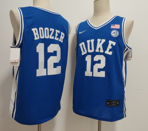 Duke Blue Devils 12 Cameron Boozer College Basketball Jersey Blue