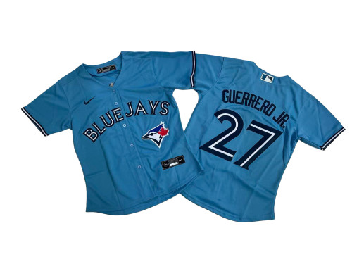 Women Toronto Blue Jays 27 Vladimir Guerrero Jr. Baseball Jersey Blue