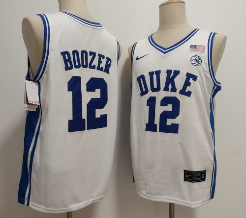 Duke Blue Devils 12 Cameron Boozer College Basketball Jersey White