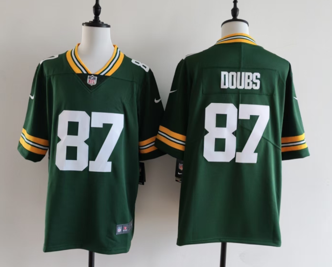 Green Bay Packers 87 Romeo Doubs Football Jersey Legendary Green