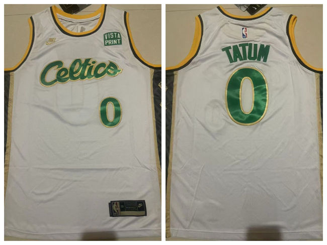 Boston Celtics 0 Jayson Tatum Basketball Jersey White
