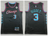 Jordan Chicago Bulls 3 Josh Giddey Basketball Jersey Black City Edition