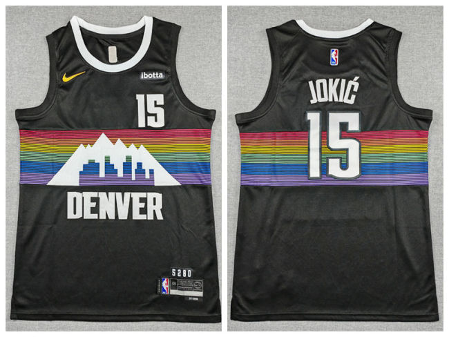 Denver Nuggets 15 Nikola Jokić Basketball Jersey Black City Edition