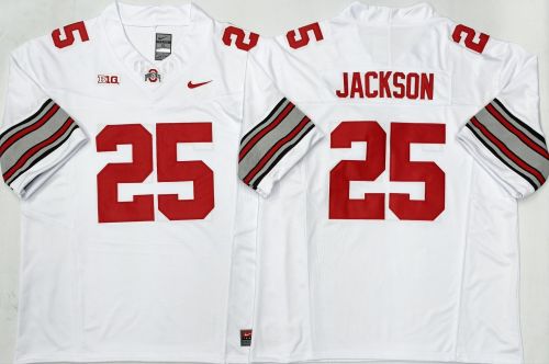 Ohio State 25 Bo Jackson College Football Jersey White Three Dynasties