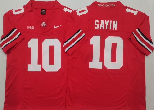 Ohio State 10 Julian Sayin College Football Jersey Red Three Dynasties