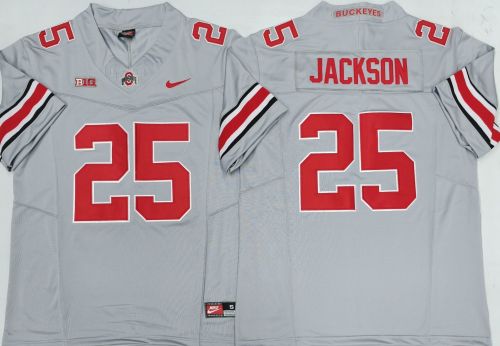 Ohio State 25 Bo Jackson College Football Jersey Gray Three Dynasties