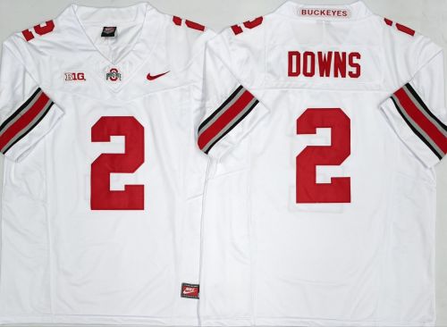 Ohio State 2 Caleb Downs College Football Jersey White Three Dynasties