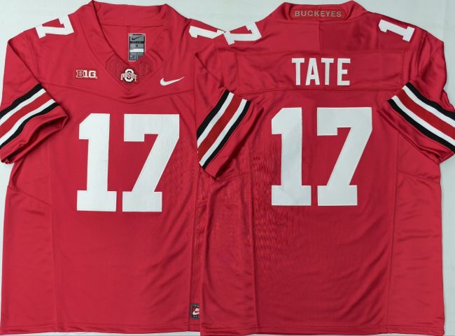 Ohio State 17 Carnell Tate College Football Jersey Red Three Dynasties