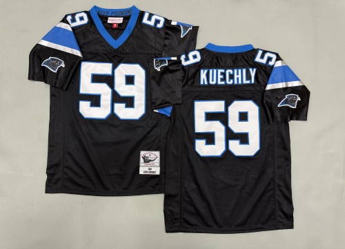 Carolina Panthers 59 Luke Kuechly Football Jersey Black Retro