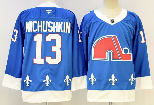 Fanatics Colorado Avalanche 13 Valeri Nichushkin Ice Hockey Jersey Blue
