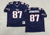 New England Patriots 12 Tom Brady Football Jersey Navy Blue Retro