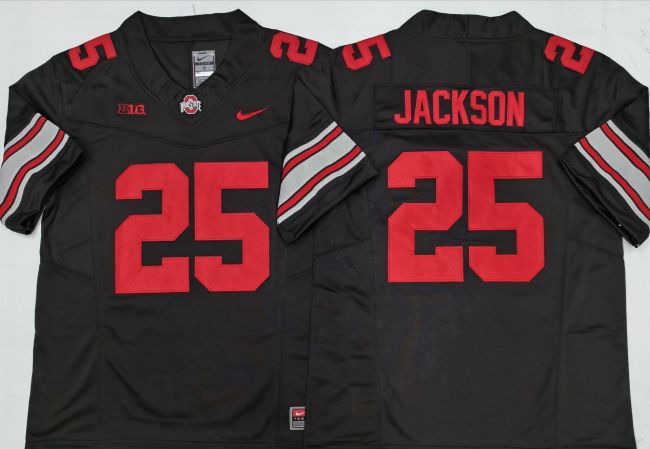 Ohio State 25 Bo Jackson College Football Jersey Black Three Dynasties