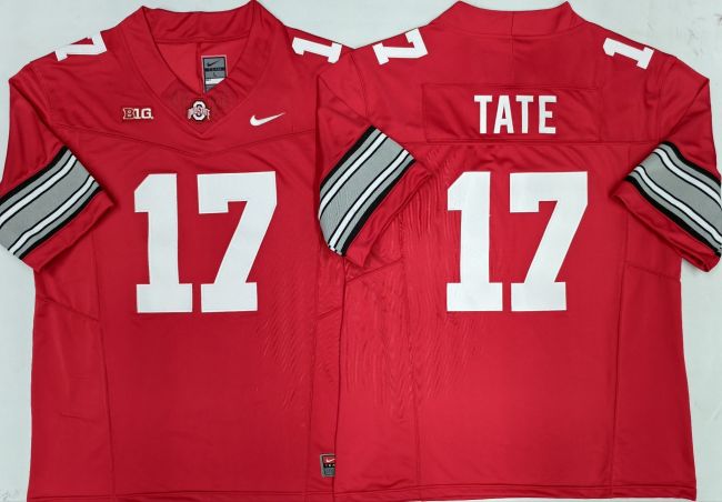 Ohio State 17 Carnell Tate College Football Jersey Red Three Dynasties