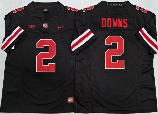 Ohio State 2 Caleb Downs College Football Jersey Black Three Dynasties