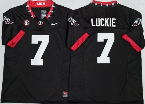 GEORGIA bulldogs 7 Lawson Luckie Coolege Football Jersey Black Three Dynasties