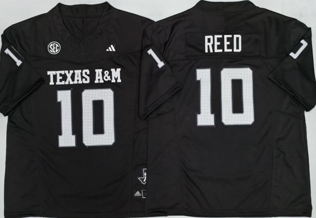 Texas A&M Aggies 10 Marcel Reed College Football Jersey Black Three Dynasties