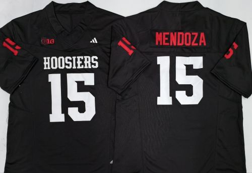Indiana Hoosiers 15 Fernando Mendoza Coolege Football Jersey Black Three Dynasties