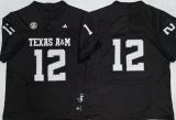Texas A&M Aggies 12 No Name College Football Jersey Black Three Dynasties