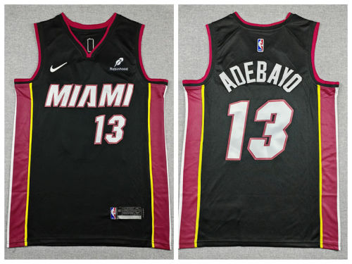 Miami Heat 13 Bam Adebayo Basketball Jersey Black