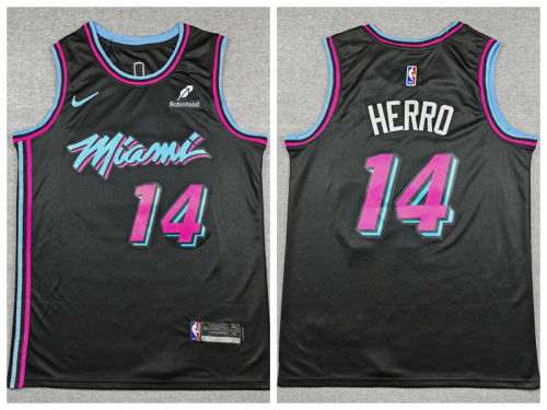 Miami Heat 14 Tyler Herro Basketball Jersey Black City Edition