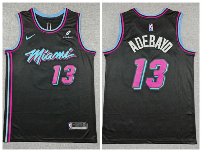 Miami Heat 13 Bam Adebayo Basketball Jersey Black City Edition