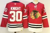 Fanatics Chicago Blackhawks 30 Spencer Knight Ice Hockey Jersey 100th Anniversary Red