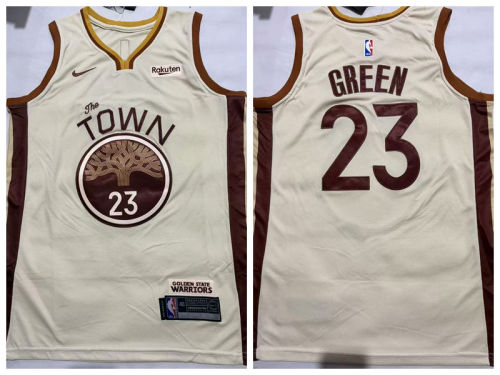 Golden State Warrior 23 Draymond Green Basketball Jersey Cream