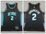 Youth Detroit Pistons 2 Cade Cunningham Basketball Jersey Black City Edition