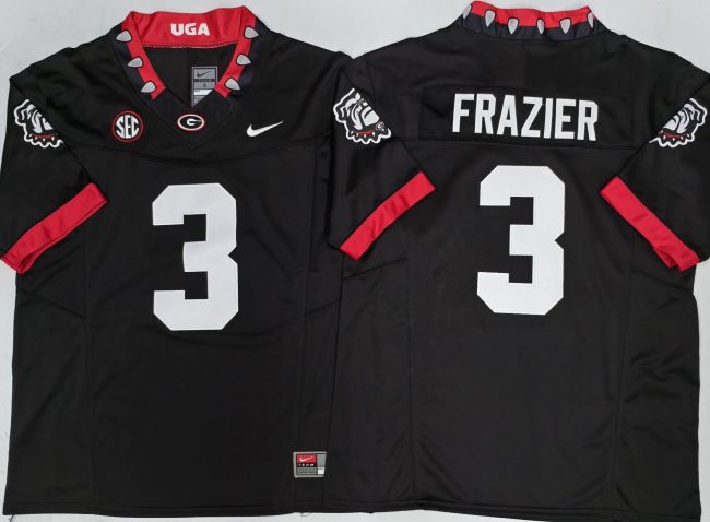 GEORGIA bulldogs 3 Nate Frazier Coolege Football Jersey Black Three Dynasties