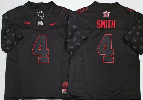 Ohio State 4 Jeremiah Smith College Football Jersey Black Three Dynasties
