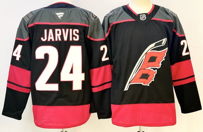 Fanatics Carolina Hurricanes 24 Seth Jarvis Ice Hockey Jersey Black