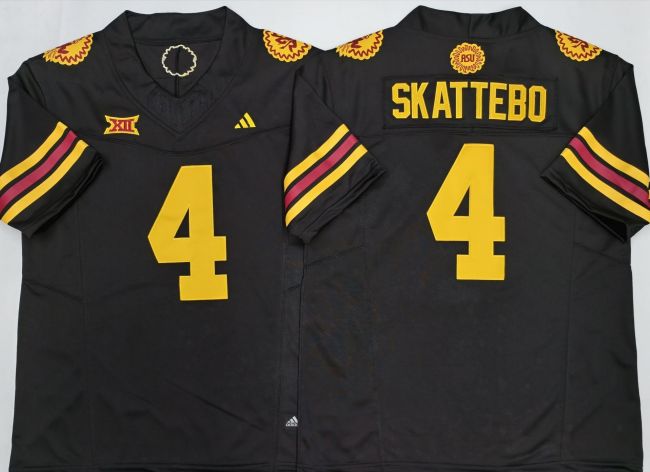 Arizona Sun Devis 4 Cam Skattebo College Football Jersey Black Three Dynasties