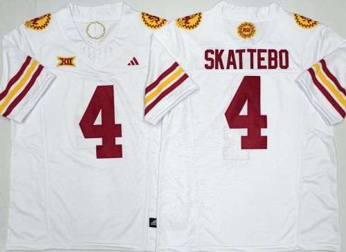 Arizona Sun Devis 4 Cam Skattebo College Football Jersey White Three Dynasties