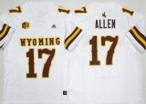 Wyoming Cowboys 17 Josh Allen Coolege Football Jersey  White Three Dynasties