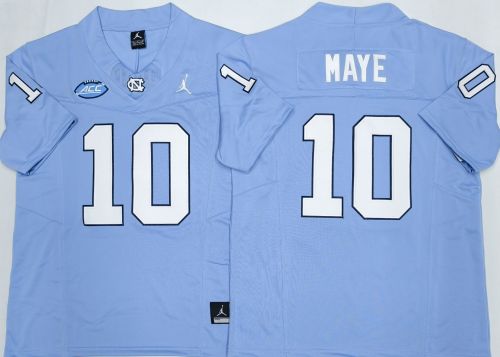 North Carolina 10 Drake Maye Limited College Basketball Jersey Blue Three Dynasties